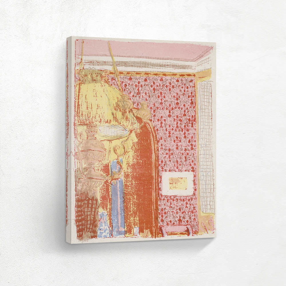 Interior with pink drapes
