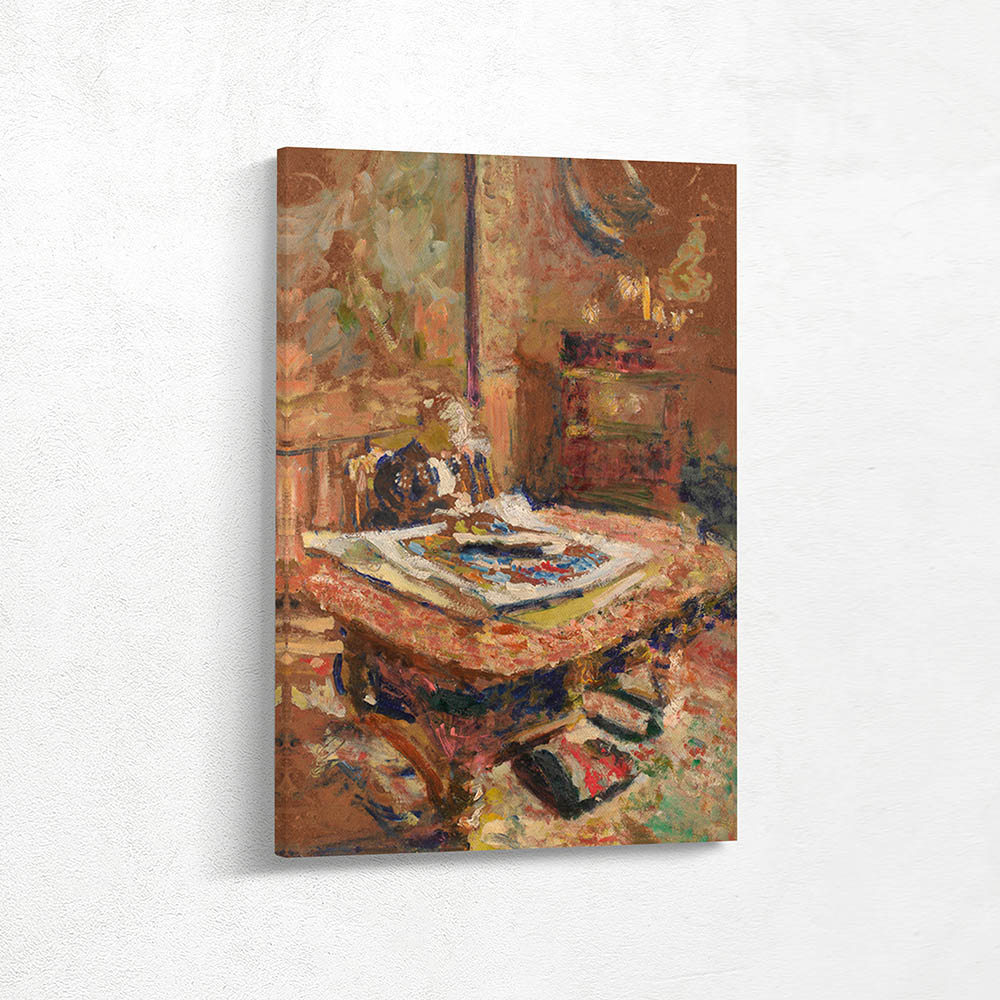 Interior. Madame Vuyer sitting at the table