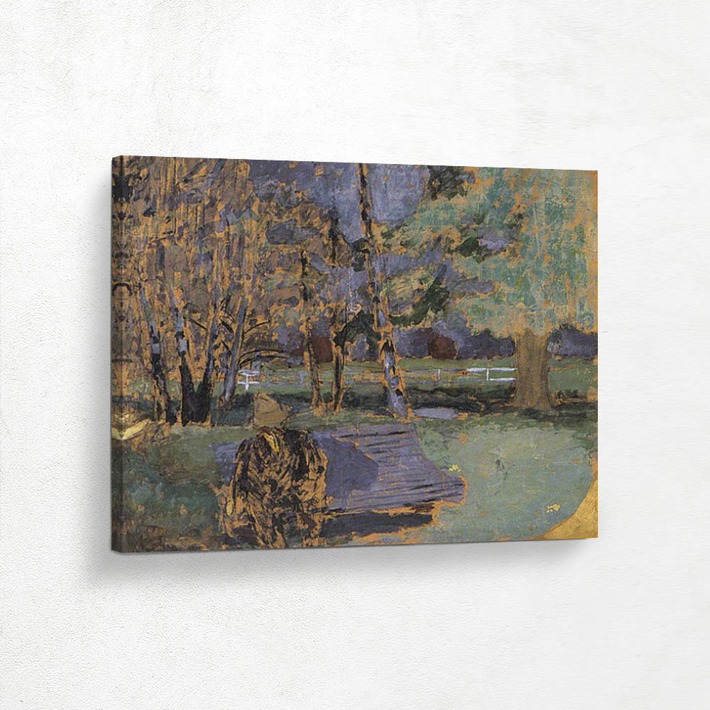 Jos Hessel on a Bench by the Pond