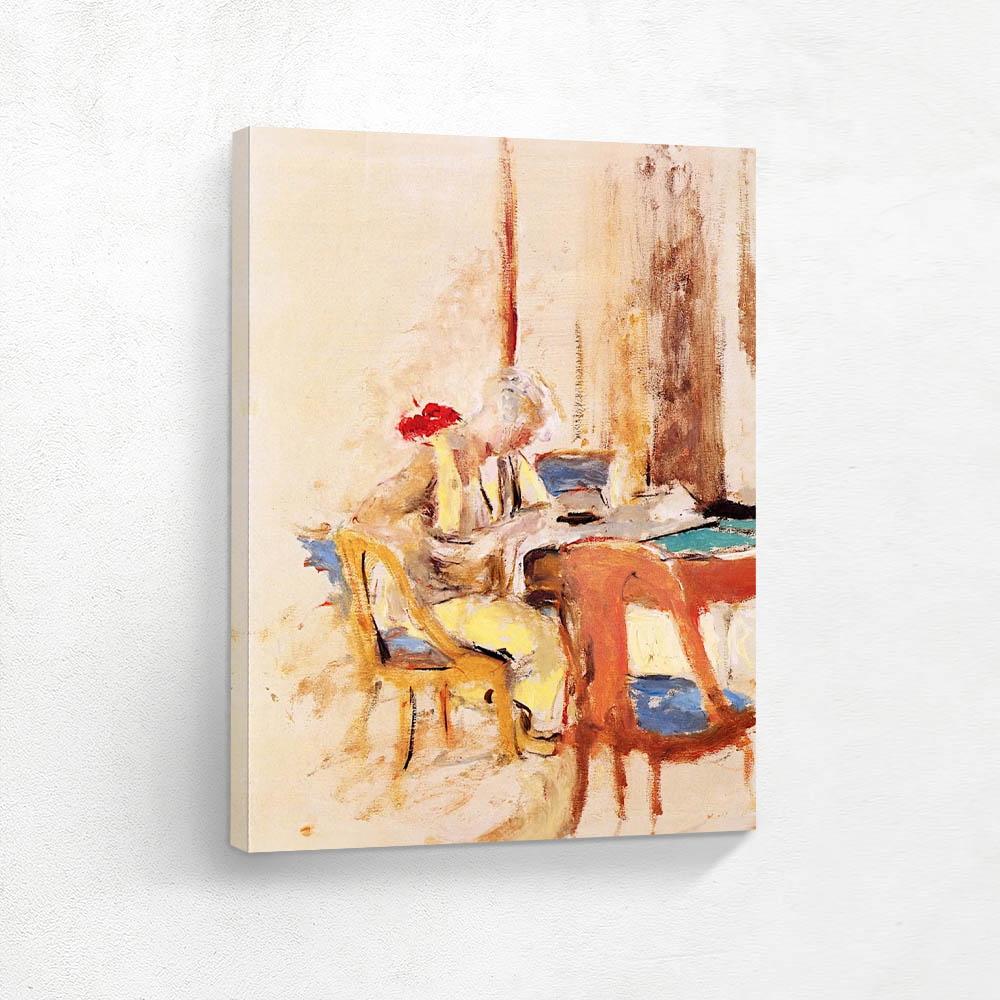 Madame Hessel at the Chateau de Clay. Reading in the living room