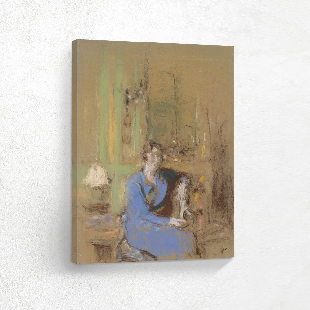 Madame Lucien Sauphar, seated in her living room