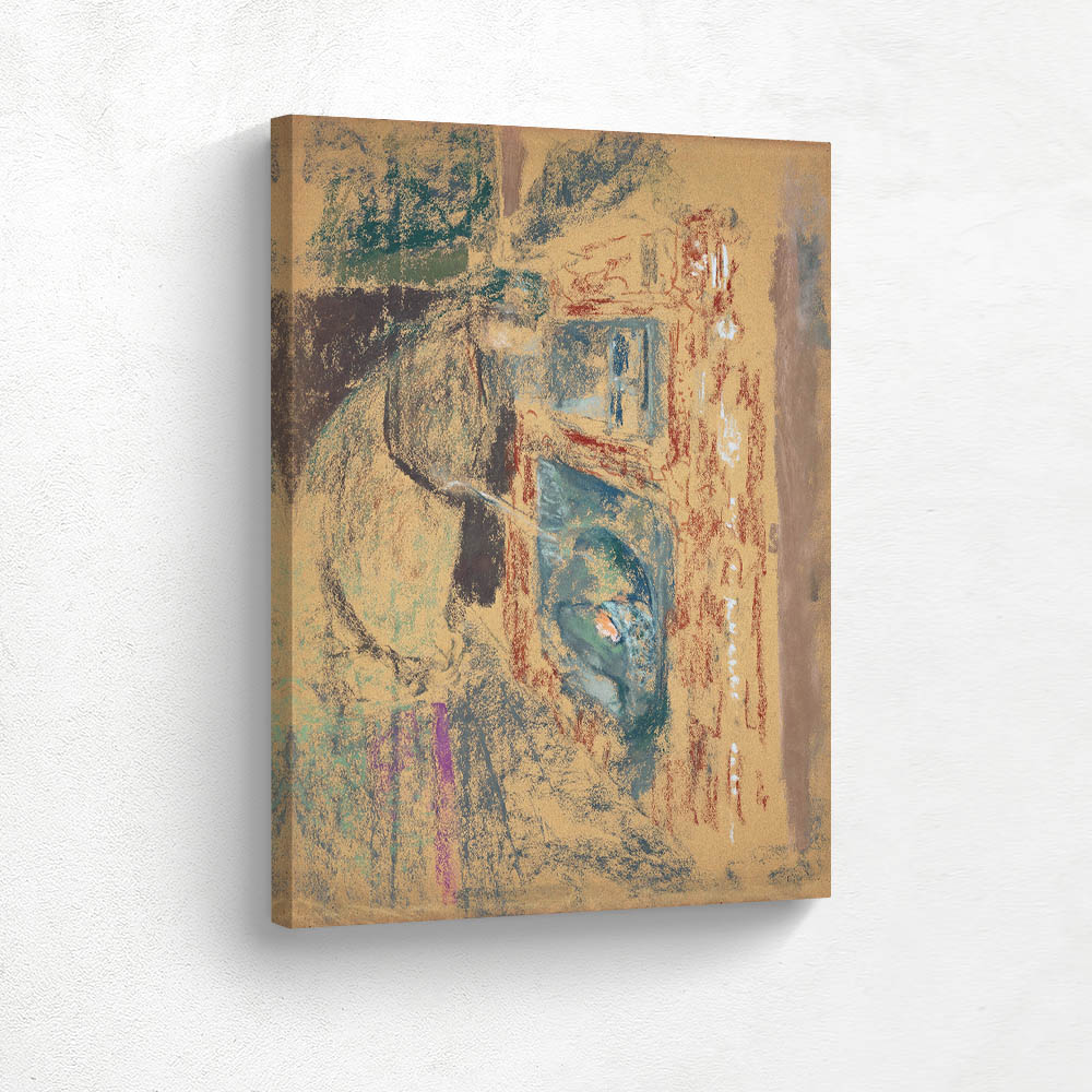 Madame Vuillard in front of the fireplace