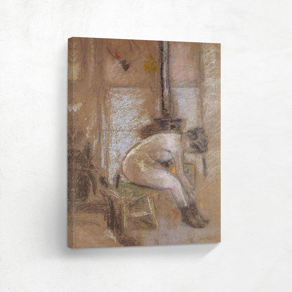 Model Removing Her Stockings