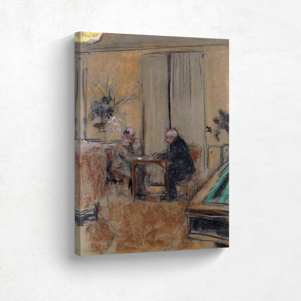 Mr. Laroche and Mr. Hessel are playing checkers