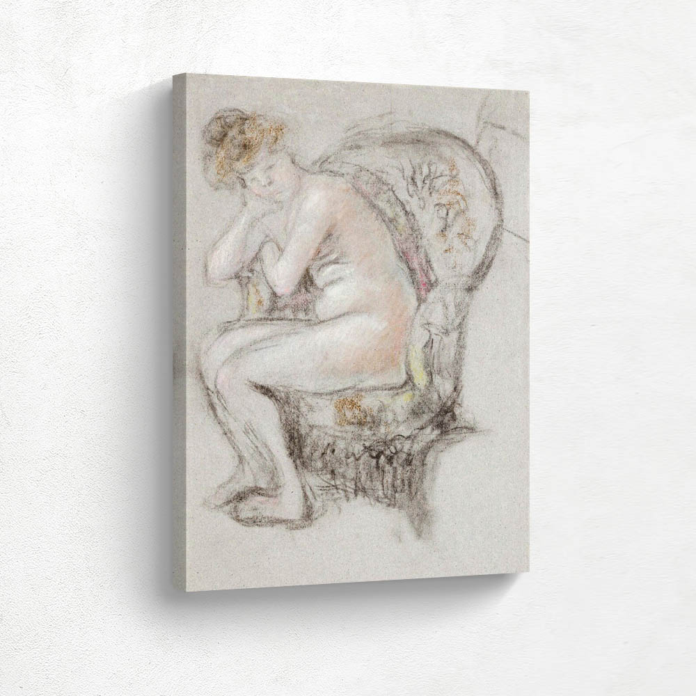 Naked blonde in a chair