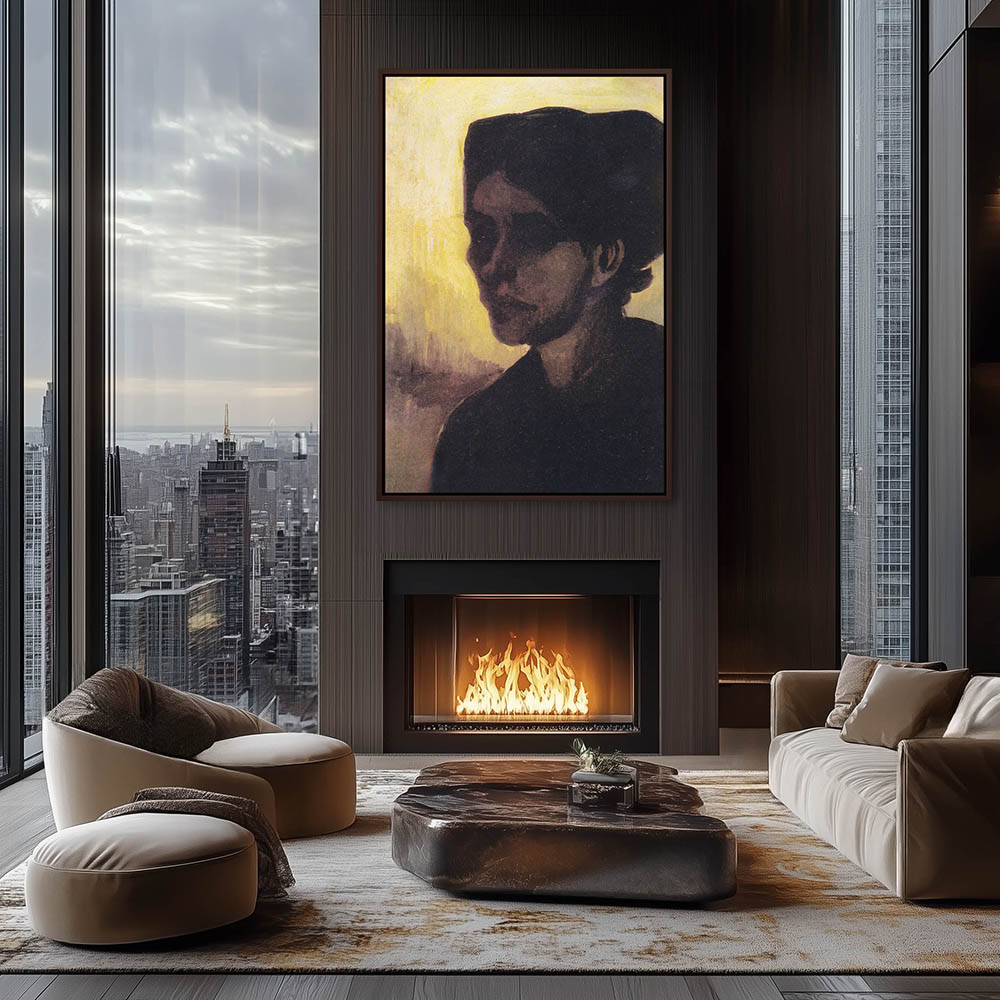 Head of a Young Peasant Woman with a Dark Hood - Image 3