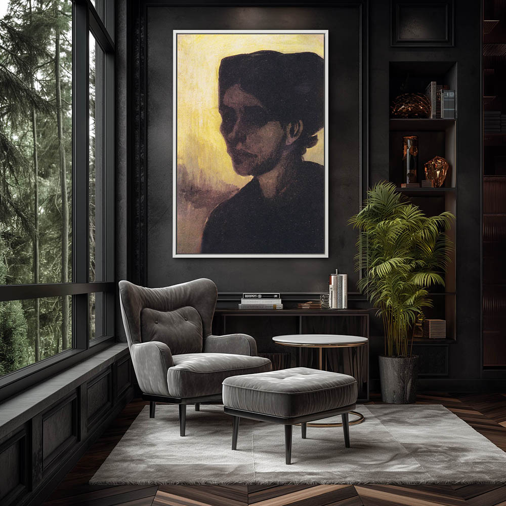 Head of a Young Peasant Woman with a Dark Hood - Image 4