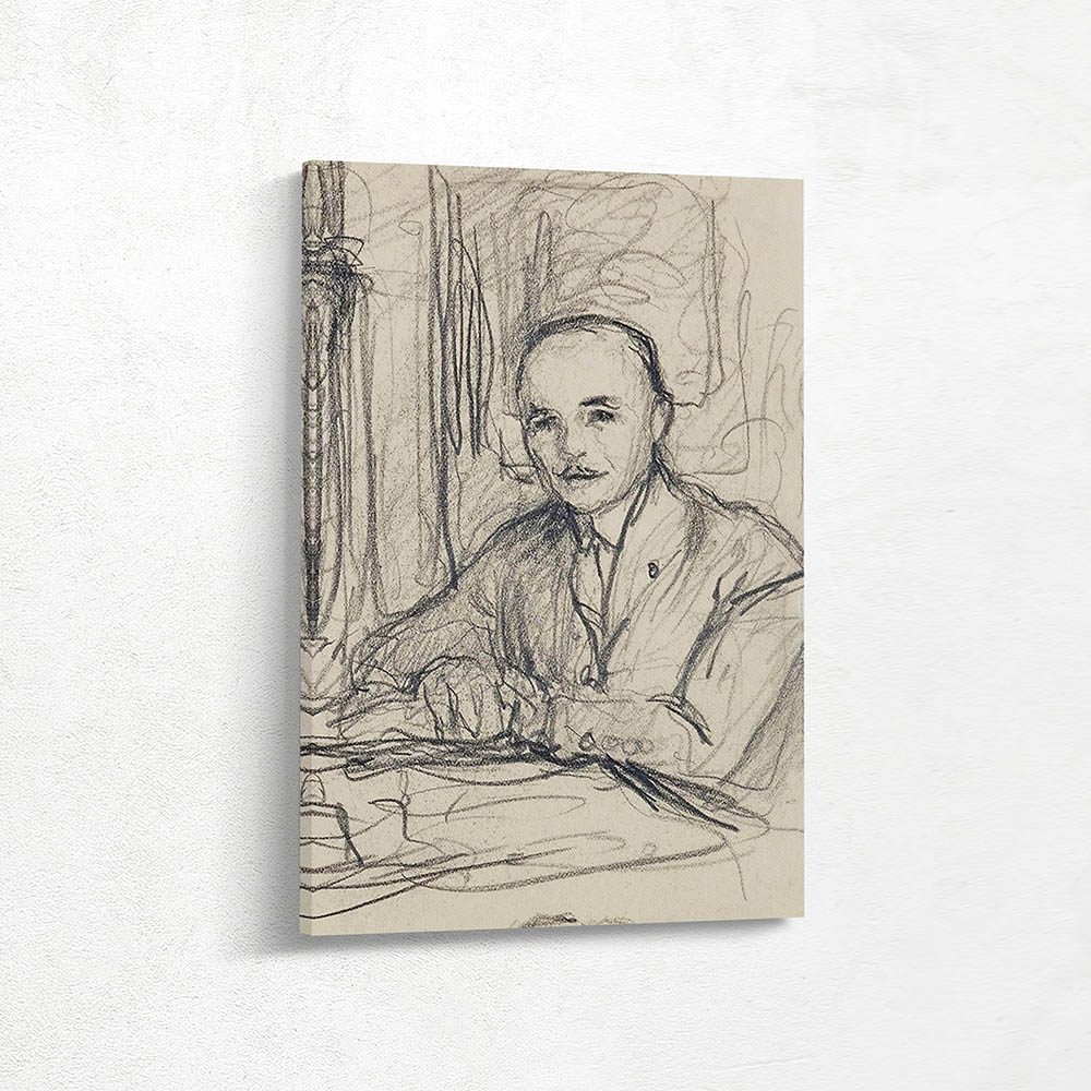 Portrait of Jean Laroche at his desk