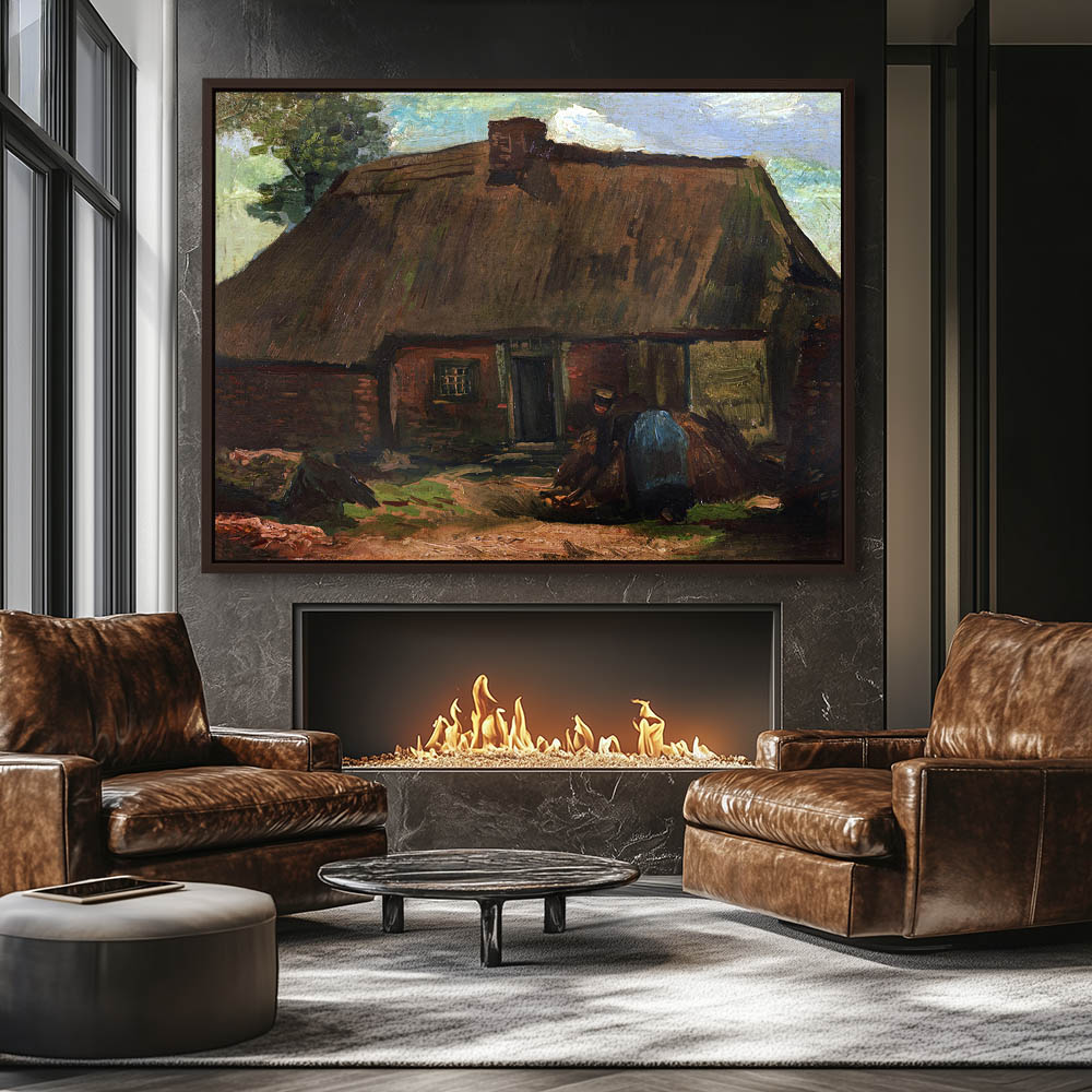 Cottage with Peasant Woman Digging - Image 3