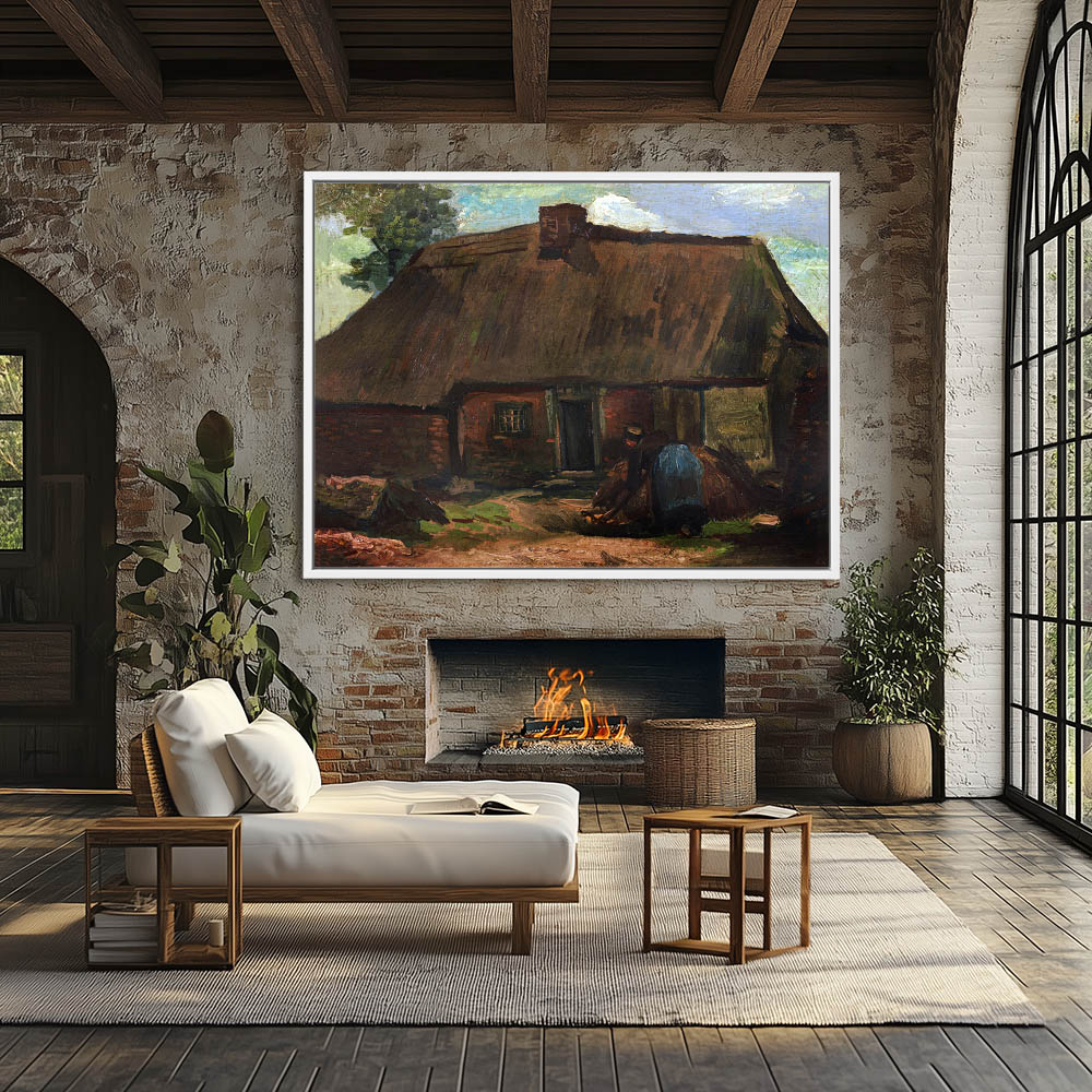 Cottage with Peasant Woman Digging - Image 4