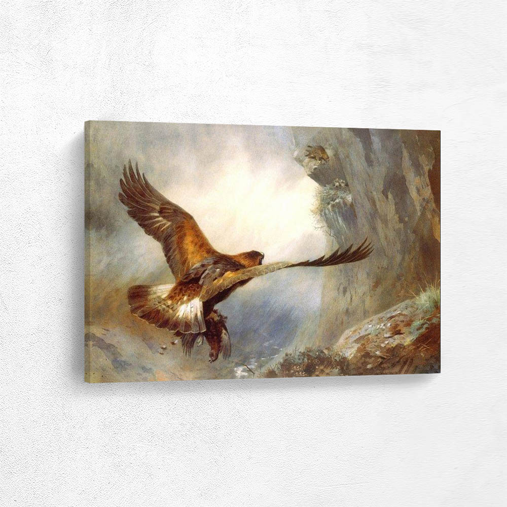 Golden Eagle Returning to the Nest