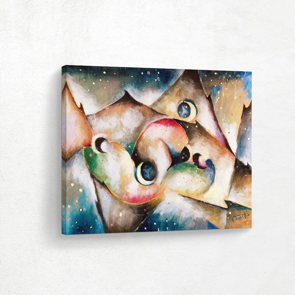 Sleeping Figures in a Nocturnal Mountain Landscape