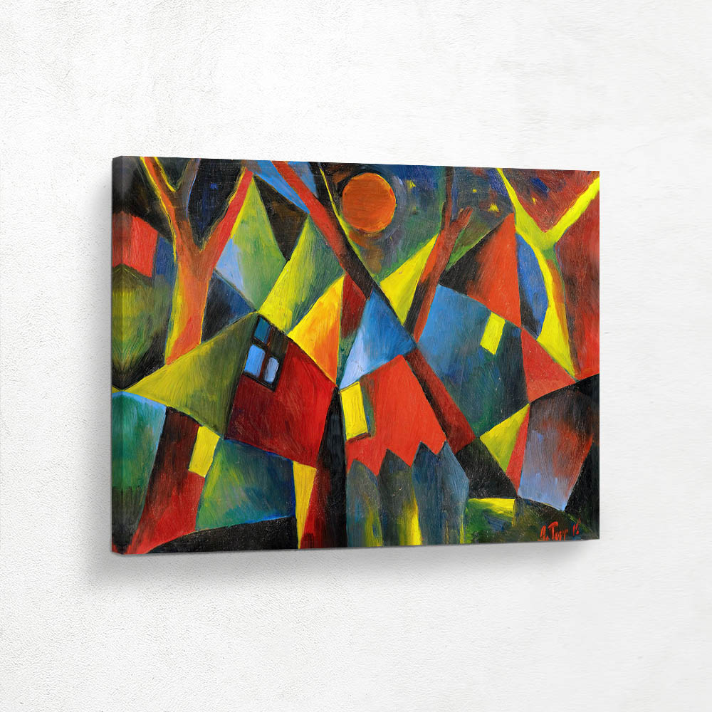 Yellow Moon over Tumbling Houses