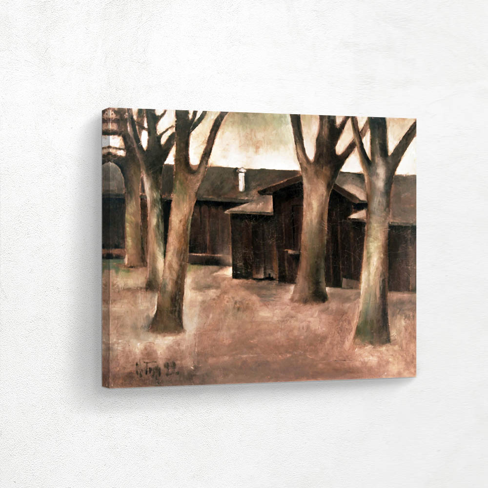 Regatta Houses at Beetzsee with Five Trees in Front of Houses