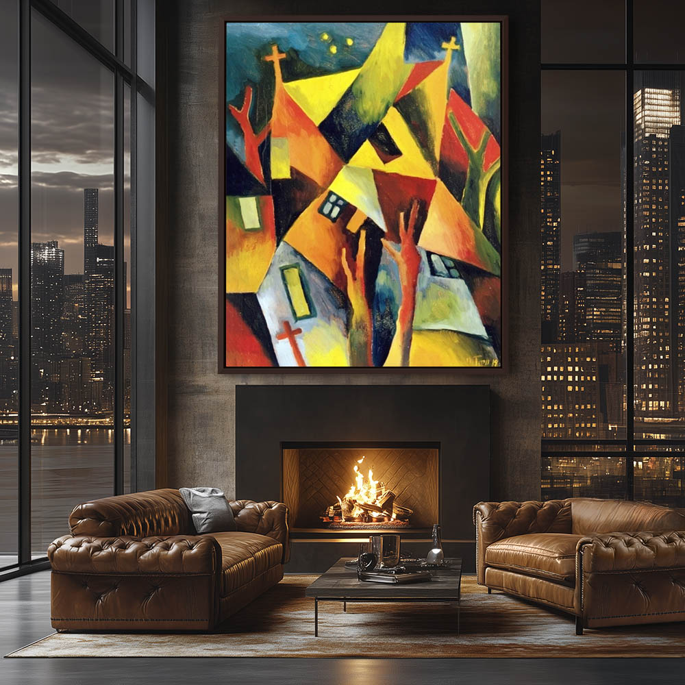 Cityscape with Three Crosses - Image 3