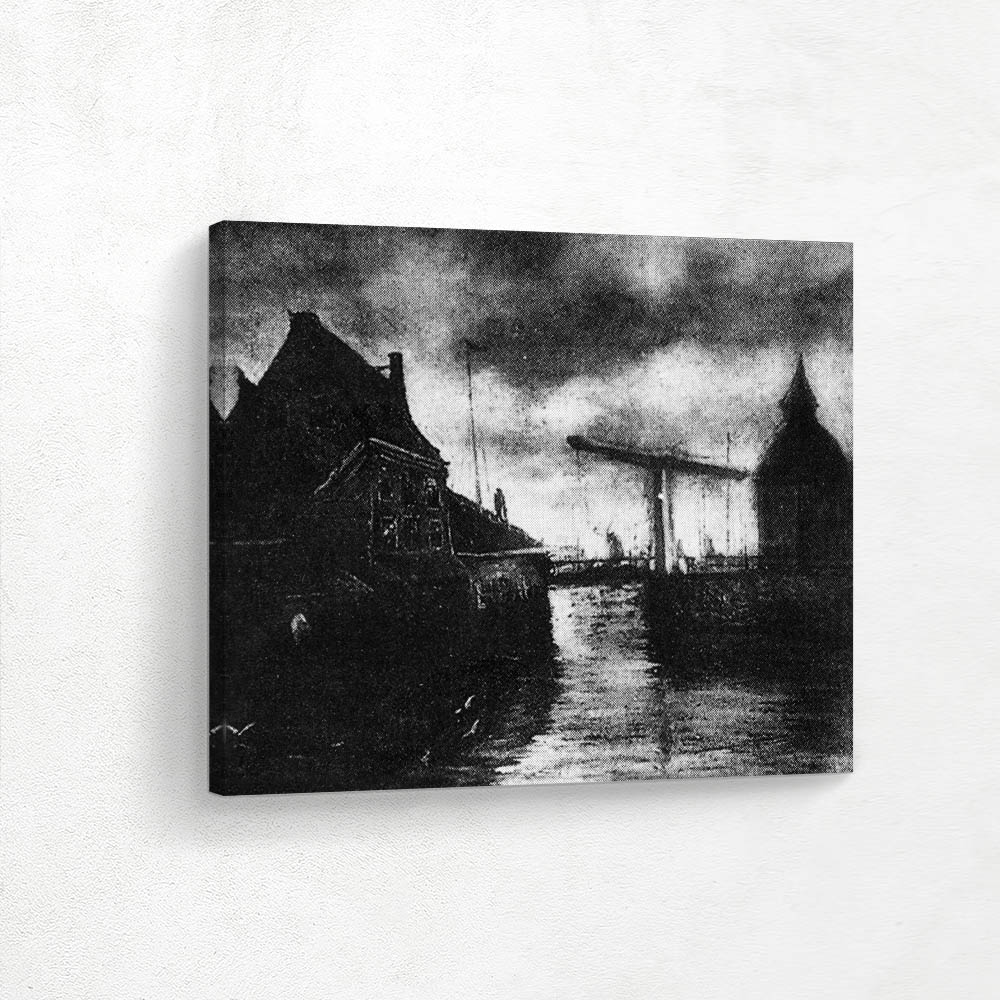 View of a Town with Drawbridge
