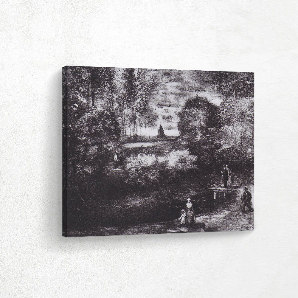 Parsonage Garden at Nuenen With Pond and Figures