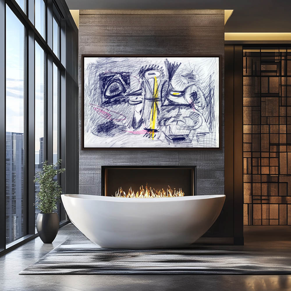 Untitled Abstract Expressionist Drawing - Image 3