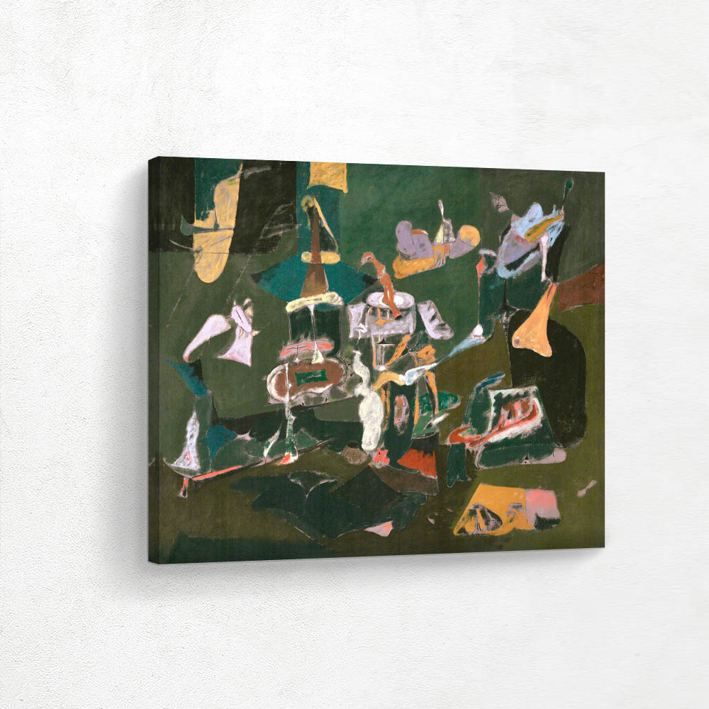 Untitled Abstract Dark Green Painting