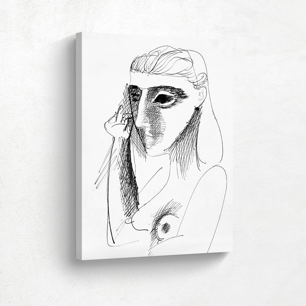 Abstract Bust of a Woman Three Quarters View