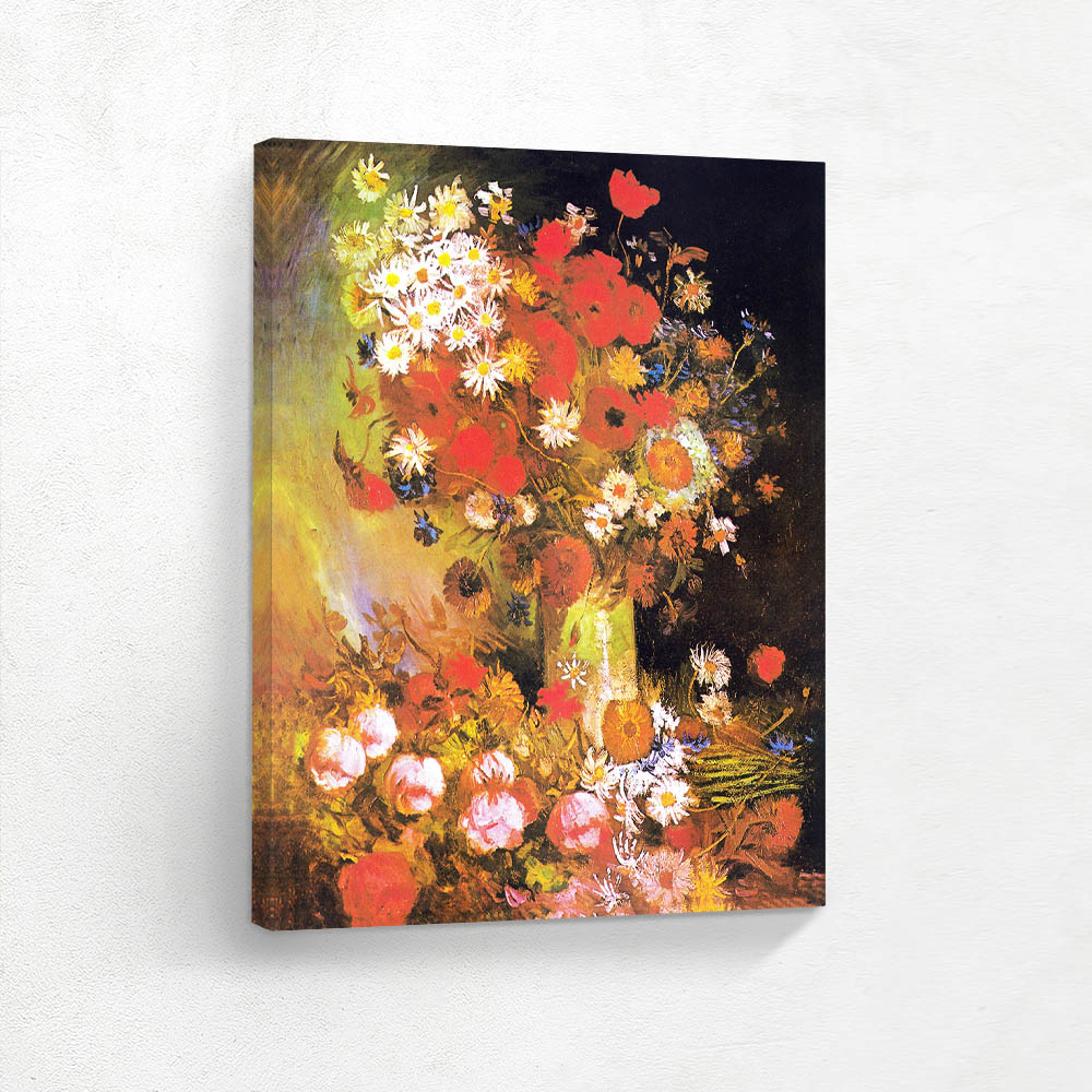 Vase with Cornflowers and Poppies