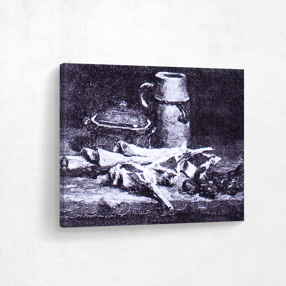Still Life with Meat Vegetables and Pottery