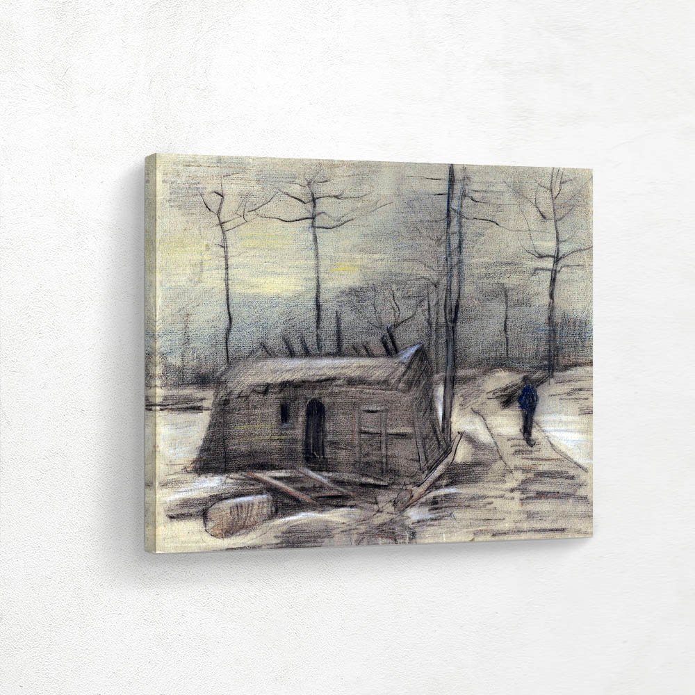 Winter Landscape with Hut and Figure