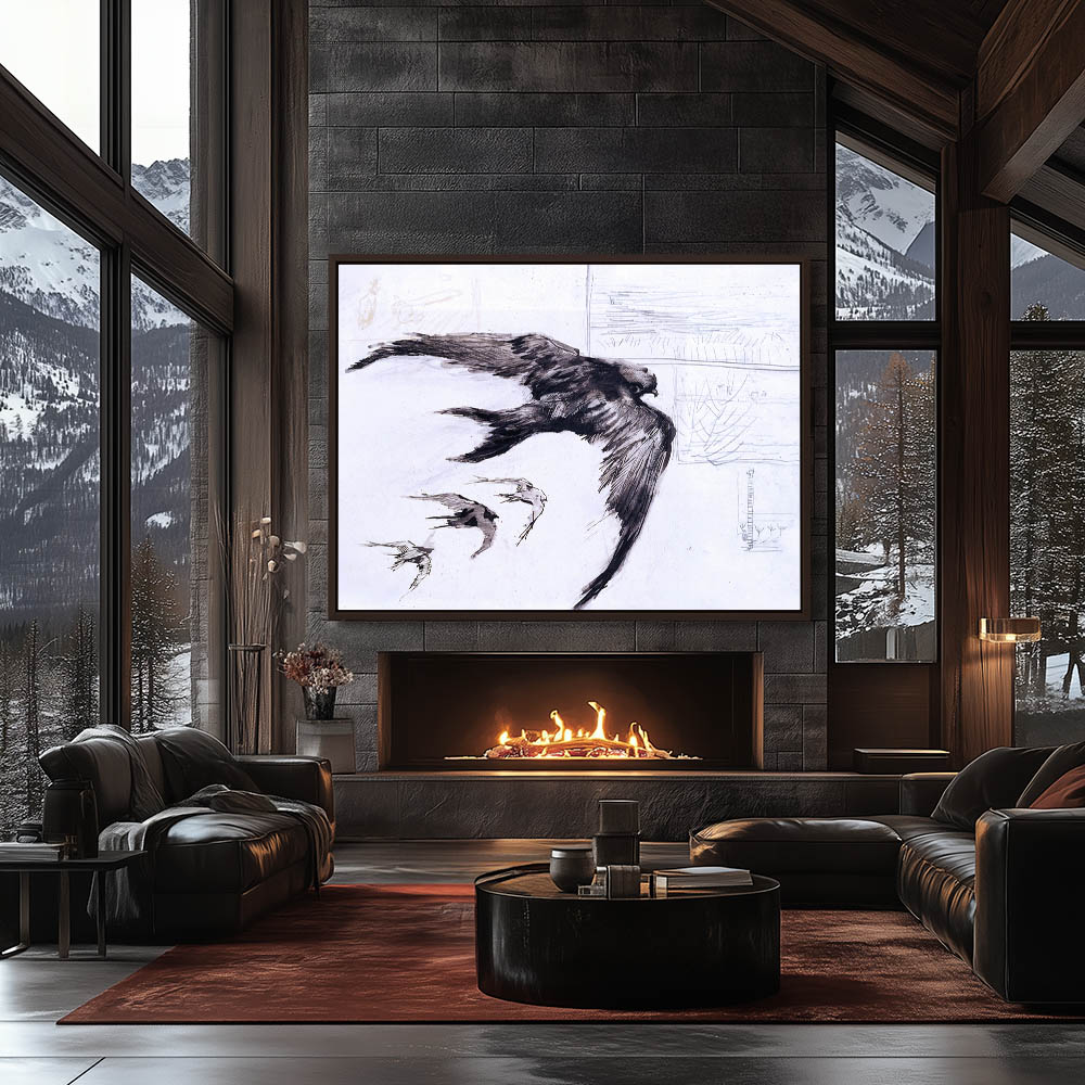 Four Swifts with Landscape Sketches - Image 3
