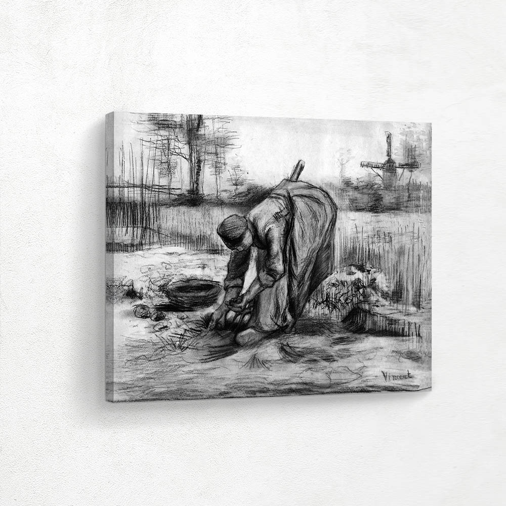 Peasant Woman Lifting Potatoes