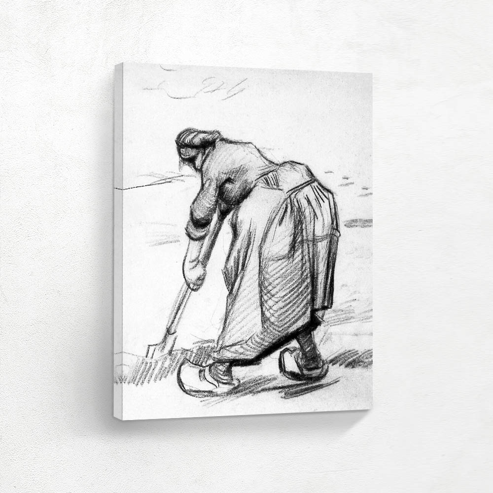 Peasant Woman Digging Seen from the Side