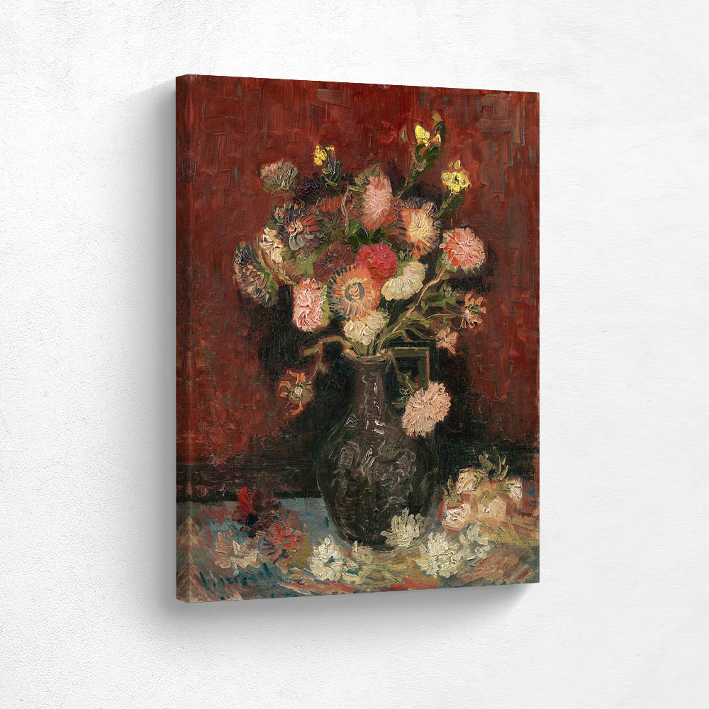 Vase with Chinese Asters and Gladioli
