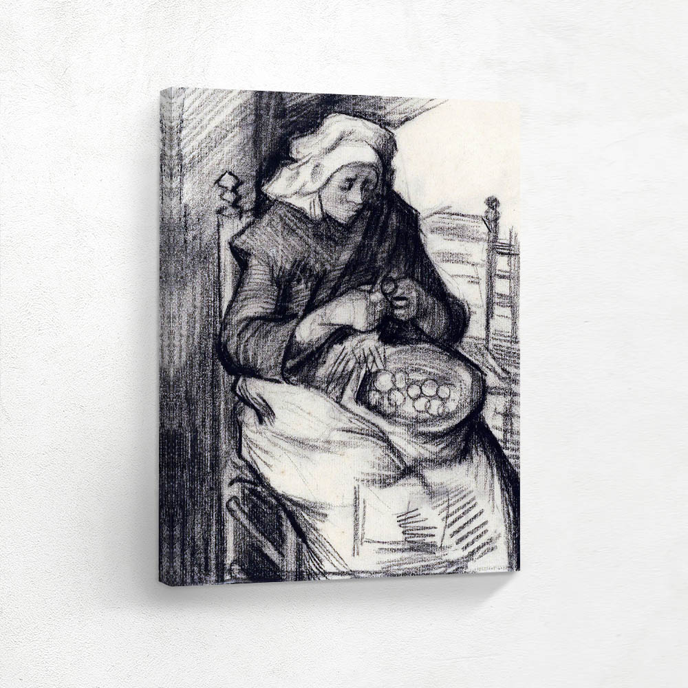 Woman Peeling Potatoes