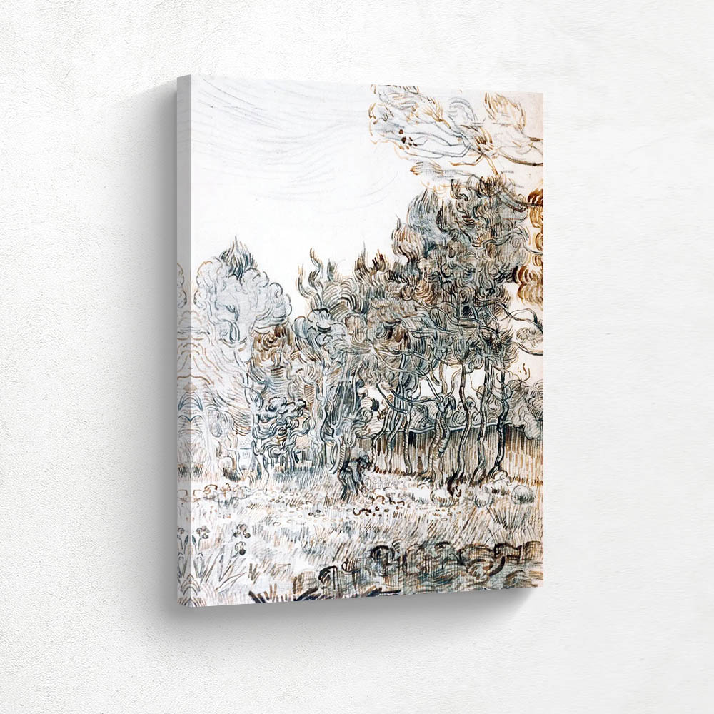 Pine Trees near the Wall of the Asylum