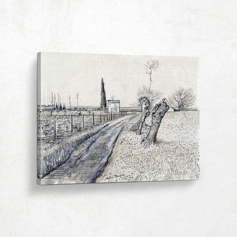 Landscape with Path and Pollard Trees