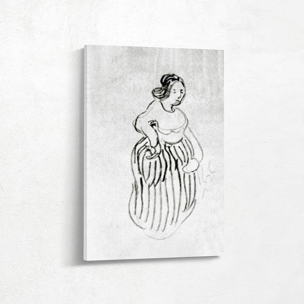 Woman with Striped Skirt