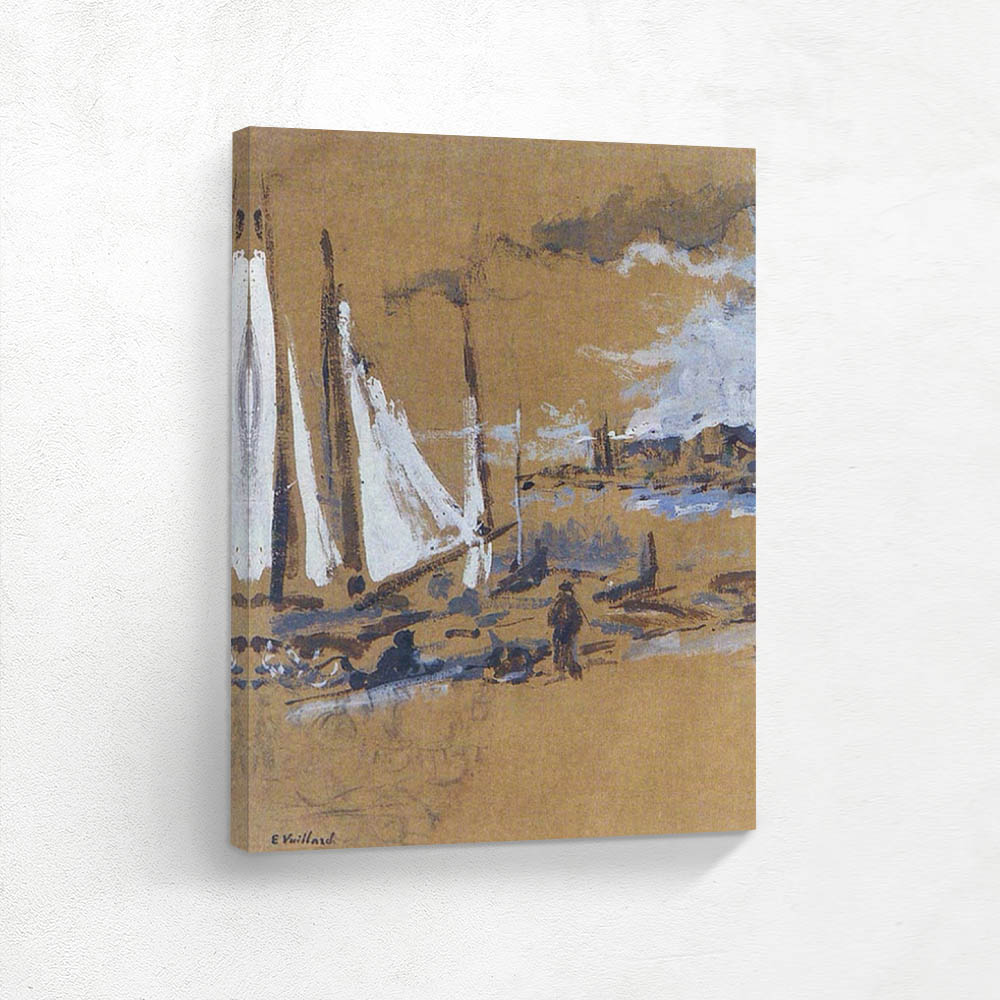 Study of Sailboats Moored to the Quay