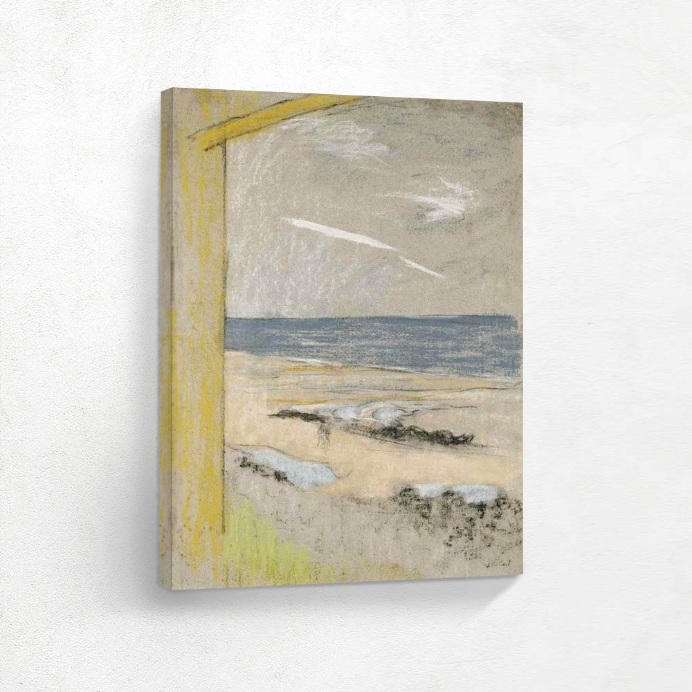 The beach seen from the cabin