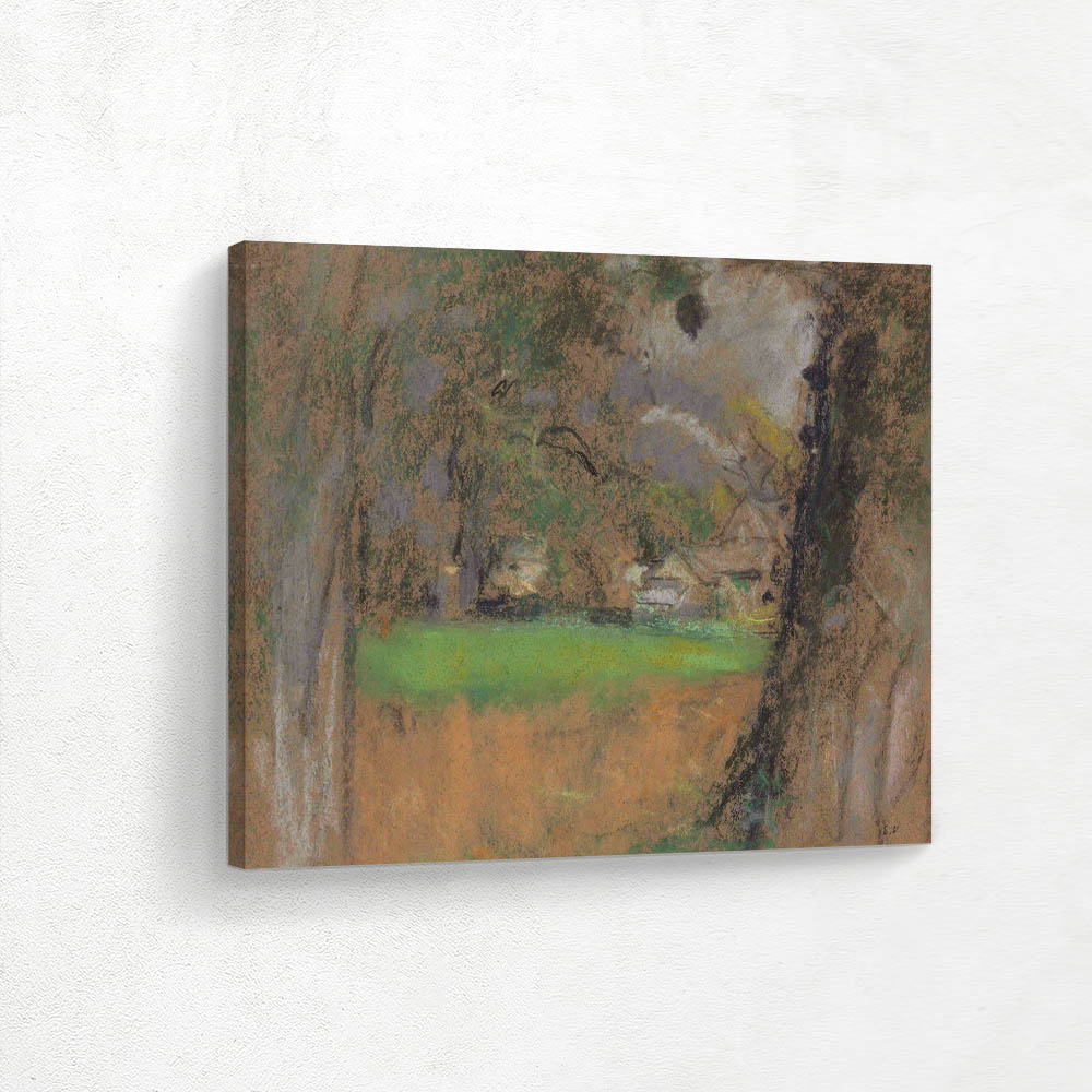 The Farm Viewed between Tree-Trunks