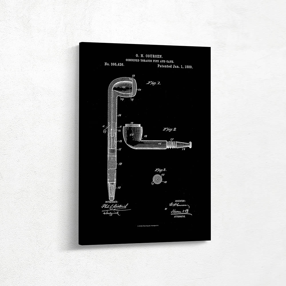 Combined Tobacco Pipe and Cane