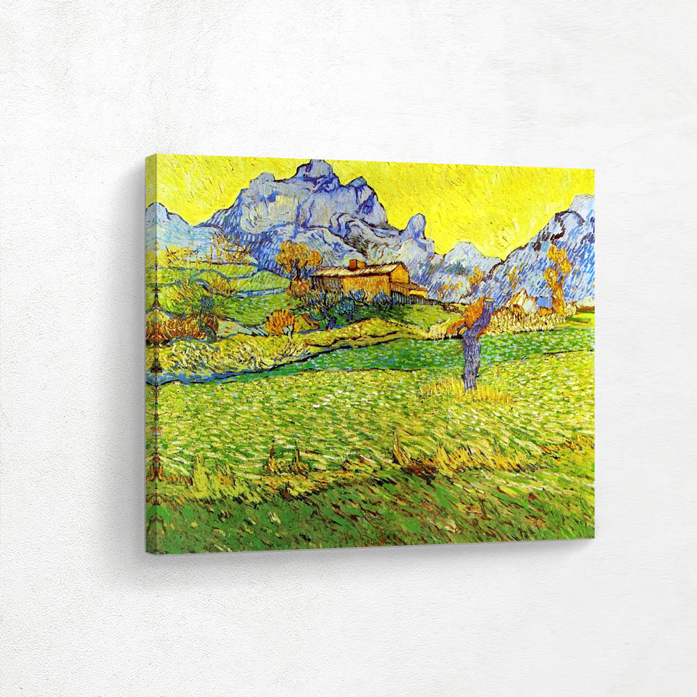 Wheat Fields in a Mountainous Landscape