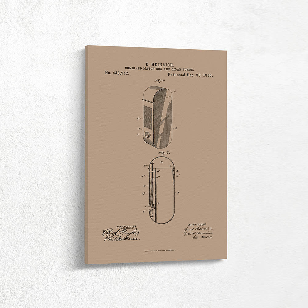 Match box and cigar punch