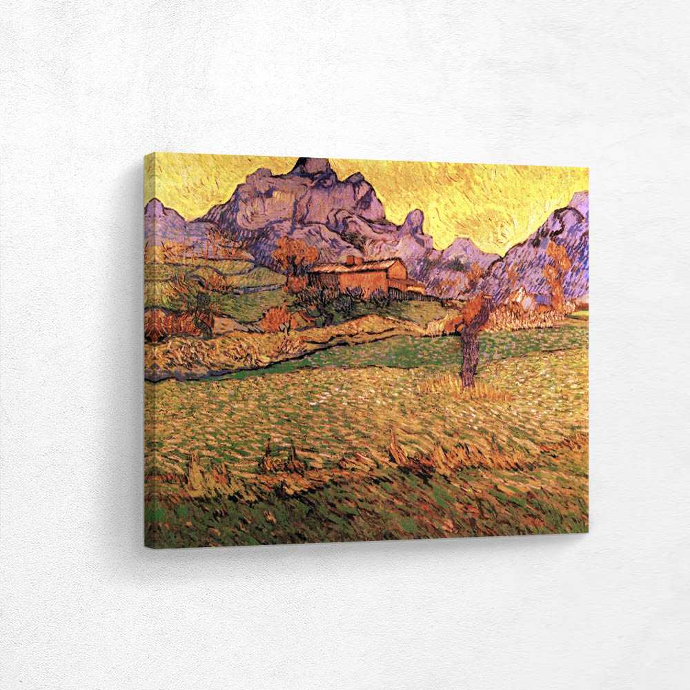 Wheat Fields in a Mountainous Landscape