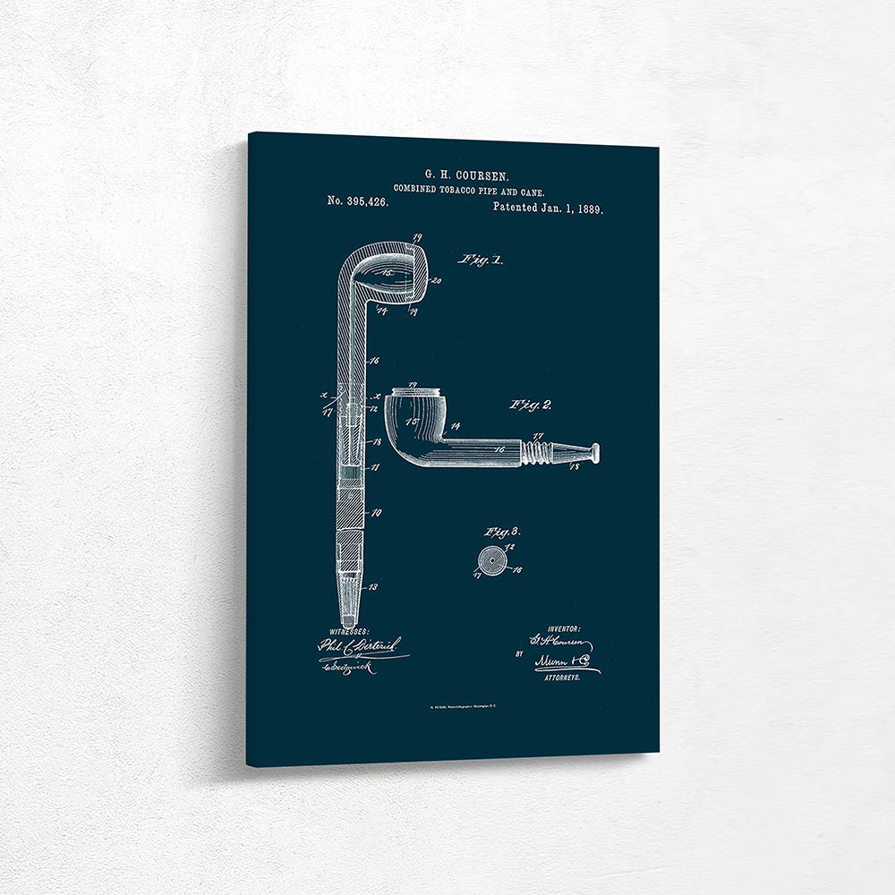 Combined Tobacco Pipe and Cane
