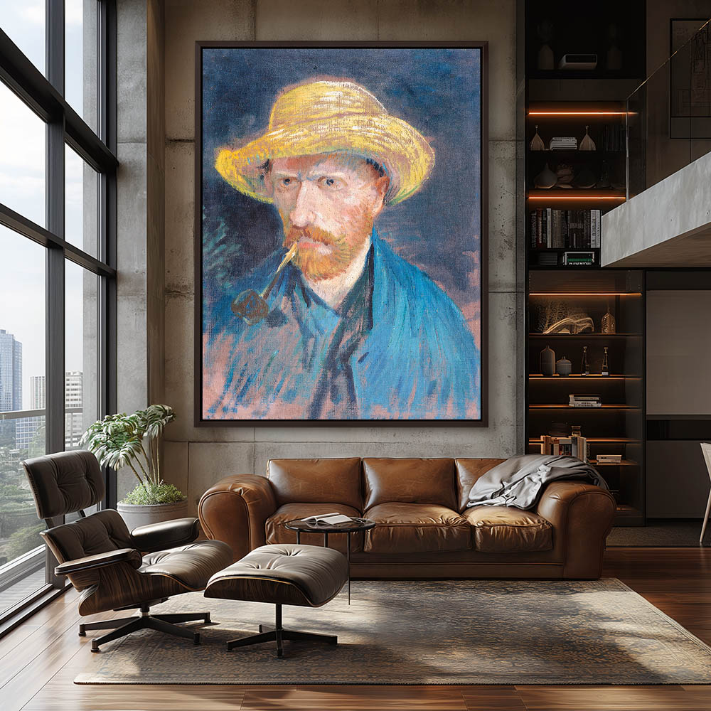 Self Portrait with Straw Hat and Pipe - Image 3