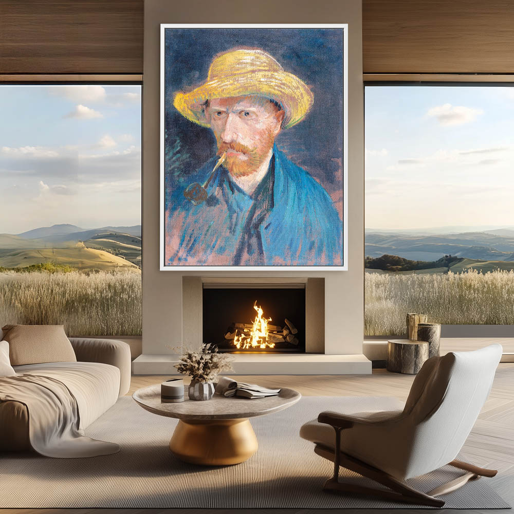 Self Portrait with Straw Hat and Pipe - Image 4