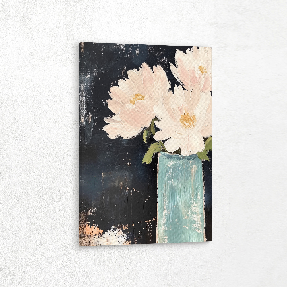 Daisies in a blue vase