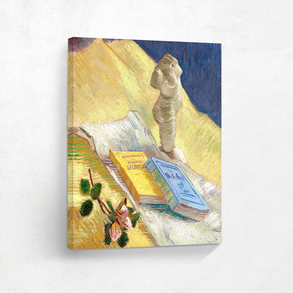 Still Life with Plaster Statuette a Rose and Two Novels