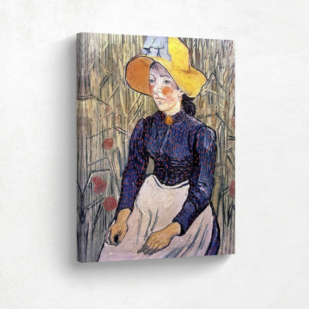 Portrait of a Young Woman in a Straw Hat in the Wheat