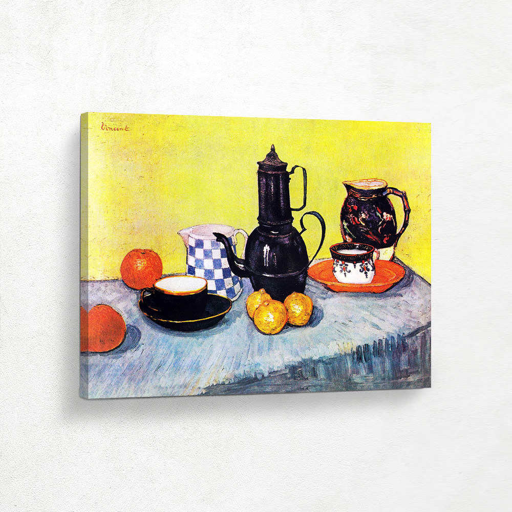 Still Life with Coffee Pot Dishes and Fruit