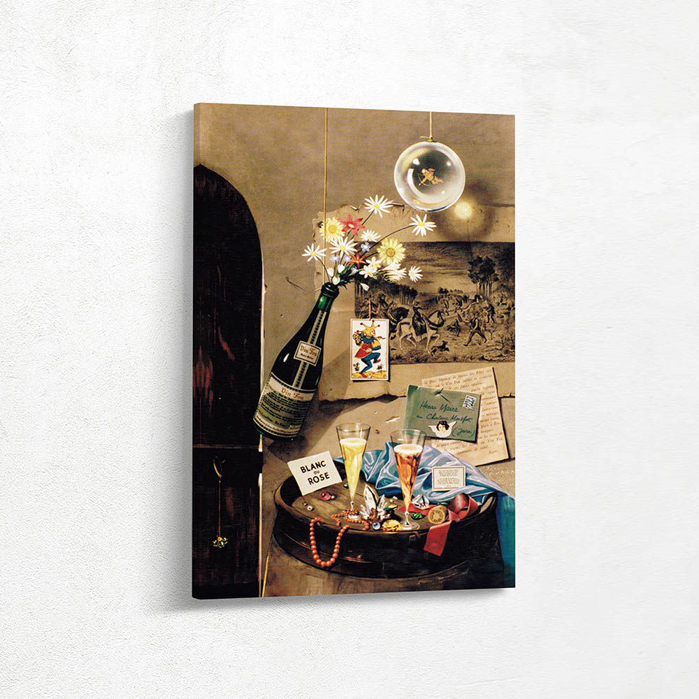 Flowers in a Champagne Bottle